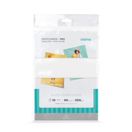 Papel Fotográfico Profissional Ultra - Semi Brilho Mimo - 200 g - A4 - 10 Unids
