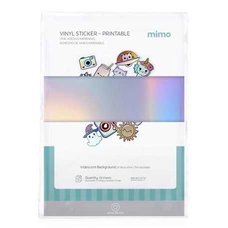 Vinil Adesivo Imprimível Iridescente Resistente a Água - Mimo -  A4 - 10 fls