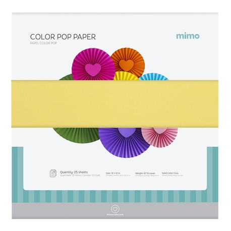 Papel Colorido Color Pop Amarelo Canarinho Mimo - 30,5 x 30,5 cm - 180 g - 25 fls