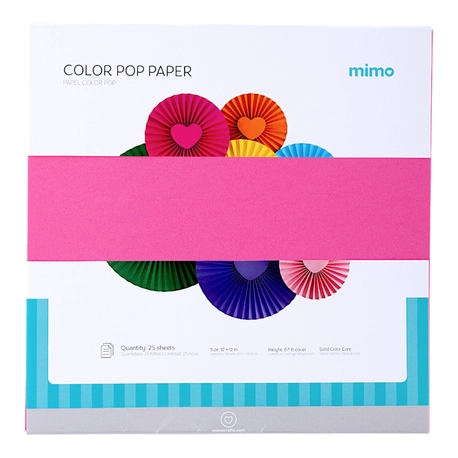 Papel Colorido Color Pop Rosa Pink Mimo - 30,5 x 30,5 cm - 180 g - 25 fls