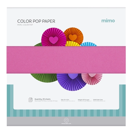 Papel Colorido Color Pop Rosa Pink Mimo - 30,5 x 30,5 cm - 180 g - 25 fls