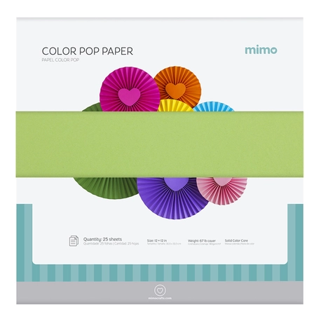 Papel Colorido Color Pop Verde Salada Mimo - 30,5 x 30,5 cm - 180 g - 25 fls