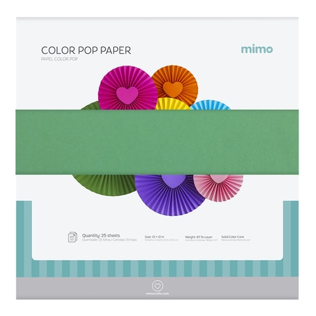 Papel Colorido Color Pop Verde Nature Mimo - 30,5 x 30,5 cm - 180 gr - 25 fls