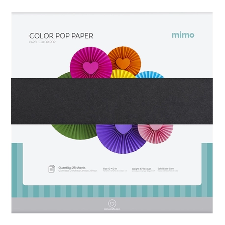 Papel Colorido Color Pop Preto Absoluto Mimo - 30,5 x 30,5 cm - 180 g - 25 fls