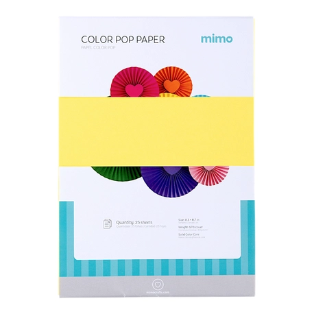 Papel Color Pop Amarelo Canarinho Mimo - A4 - 180 g - 25 fls
