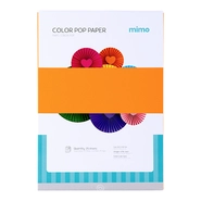 Papel Color Pop Laranja Puro Mimo - A4 - 180 g - 25 fls
