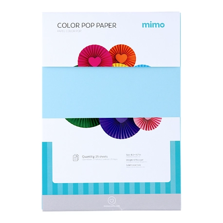 Papel Color Pop Azul Água Mimo - A4 - 180 g - 25 fls