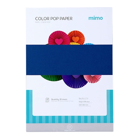 Papel Color Pop Azul Marinho Mimo - A4 - 180 g - 25 fls