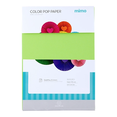 Papel Color Pop Verde Salada Mimo - A4 - 180 g - 25 fls