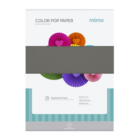 Papel Color Pop Cinza Lua Mimo - A4 - 180 g - 25 fls