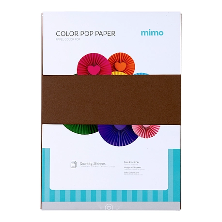 Papel Color Pop Marrom Café Mimo - A4 - 180 g - 25 fls