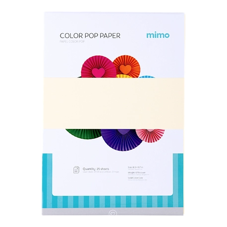 Papel Color Pop Creme Baunilha Mimo - A4 - 180 g - 25 fls