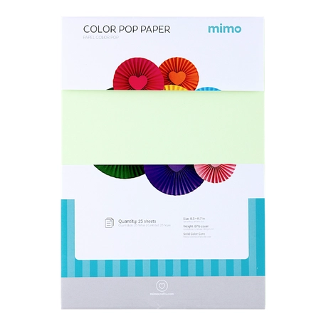 Papel Color Pop Verde Candy Mimo - A4 - 180 g - 25 fls