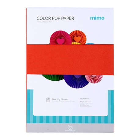 Papel Color Pop Vermelho Puro Mimo - A4 - 180 g - 25 fls
