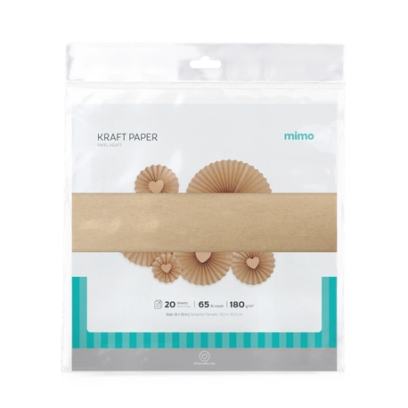 Papel Kraft Mimo - 30,5 x 30,5 cm - 180 g - 20 fls