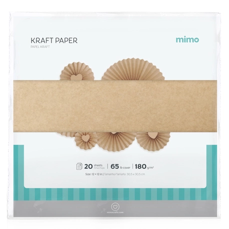 Papel Kraft Mimo - 30,5 x 30,5 cm - 180 g - 20 fls
