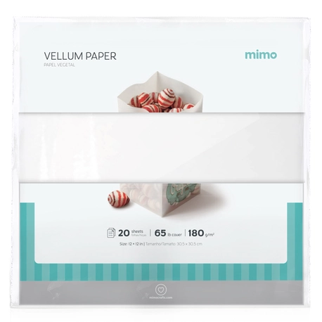 Papel Vegetal Mimo - 30,5 x 30,5 cm - 180 g - 20 fls
