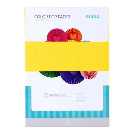 Papel Color Pop Amarelo Sol Mimo - A4 - 180 g - 25 fls