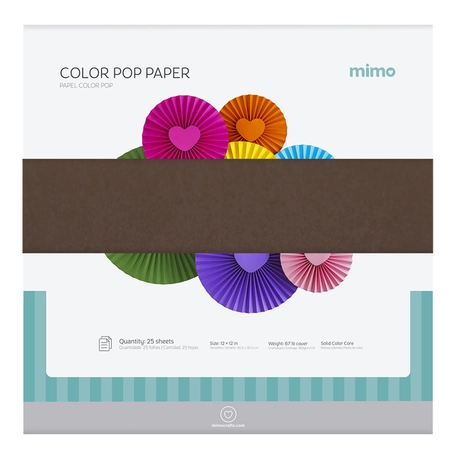 Papel Colorido Color Pop Marrom Café Mimo - 30,5 x 30,5 cm - 180 g - 25 fls