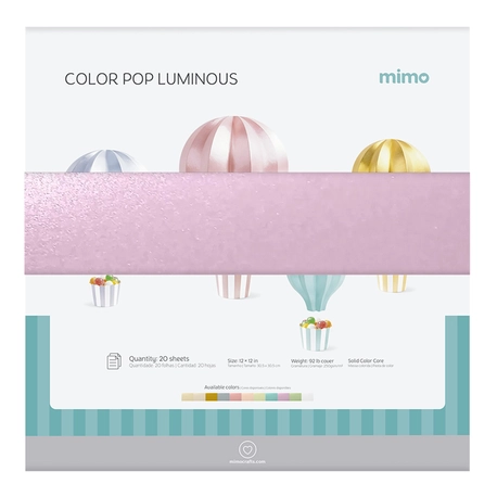 Papel Color Pop Luminous Roxo Mimo - 30,5 x 30,5 cm - 250 g - 20 Fls