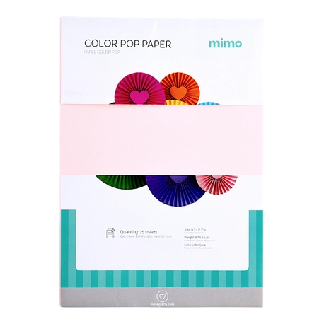 Papel Color Pop Rosa Chiclete Fluorescente Mimo - A4 - 180 g - 25 fls