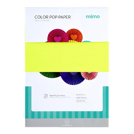 Papel Color Pop Verde Fluorescente Mimo - A4 - 180 g - 25 fls