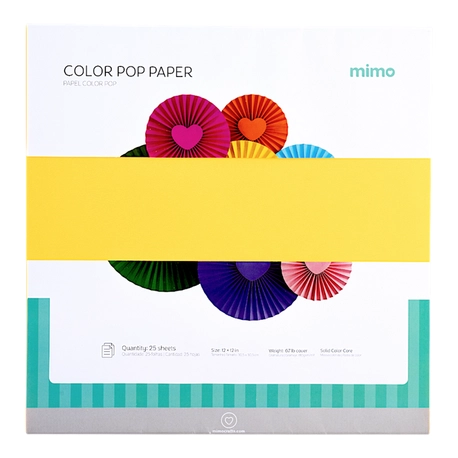 Papel Color Pop Laranja Fluorescente Mimo - 30,5 x 30,5 cm - 180 g - 25 fls