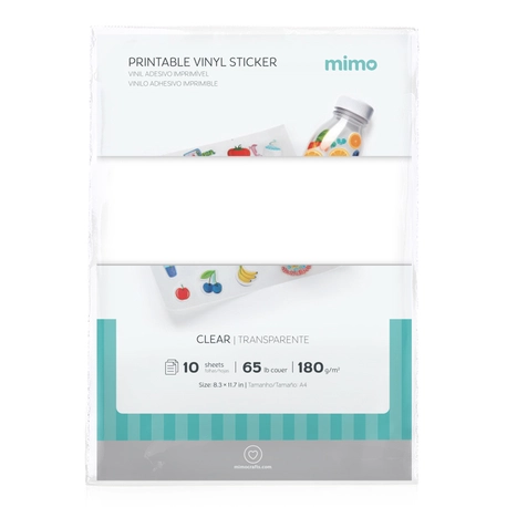 Vinil Adesivo Imprimível Transparente - Mimo - A4 10 fls