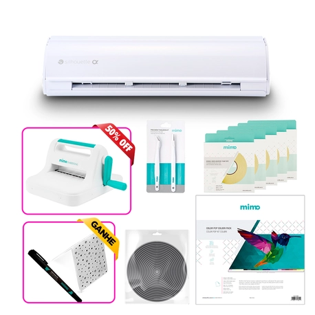 Kit Black Silhouette Cameo 5 Alpha Branca Embossing Criativo