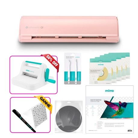 Kit Black Silhouette Cameo 5 Alpha Rosa Fosco Embossing Criativo