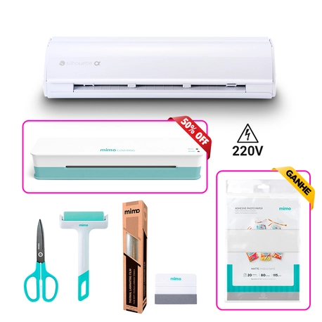 Kit Black Silhouette Cameo 5 Alpha Branca Laminação PRO 220V