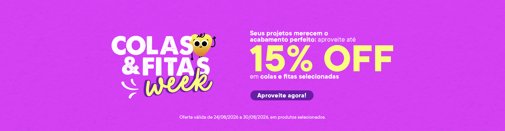 Aproveite até 15% OFF em fitas e colas Mimo seleci