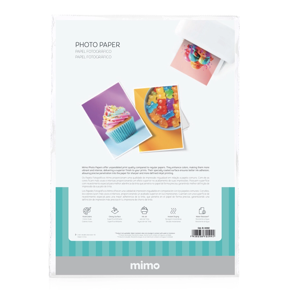 Papel Fotográfico Brilho Mimo - 180 g - A4 - 20 Unids