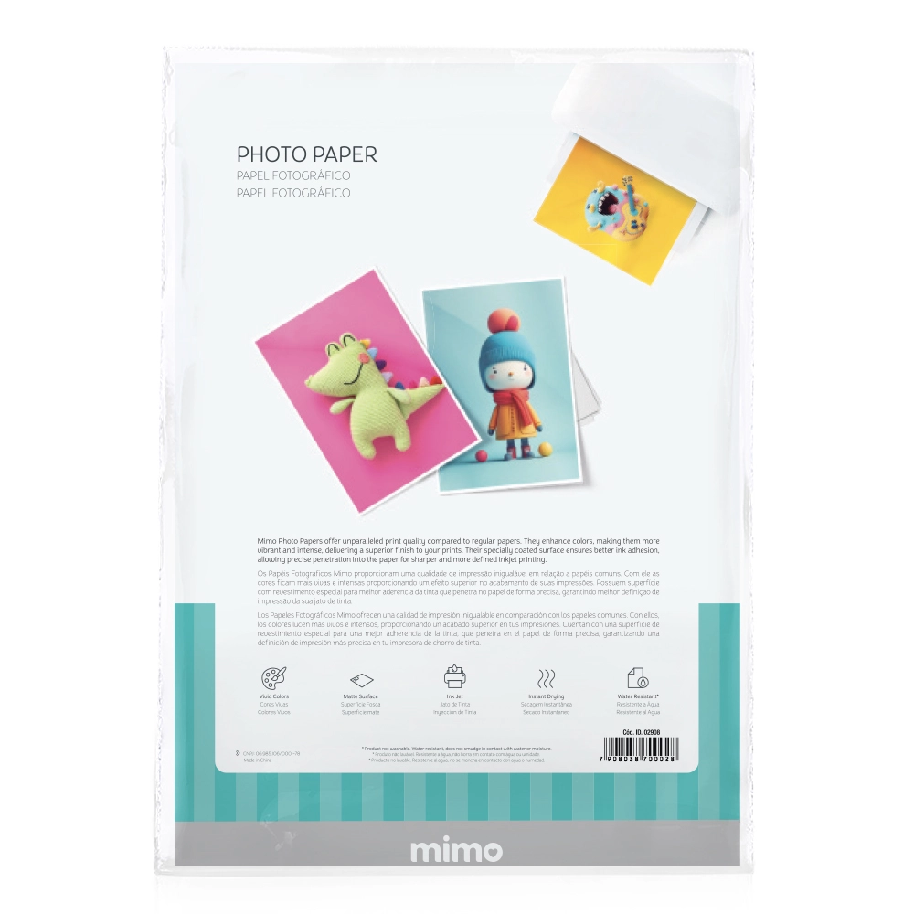 Papel Fotográfico Fosco Mimo - 240 g - A4 - 50 Unids