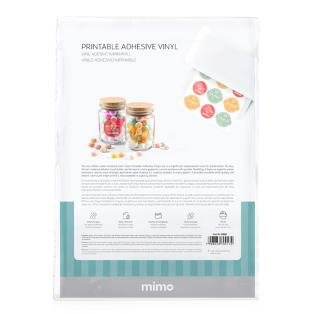Vinil Adesivo Imprimível Semi Transparente Resistente a Água - Mimo - A4 10 fls