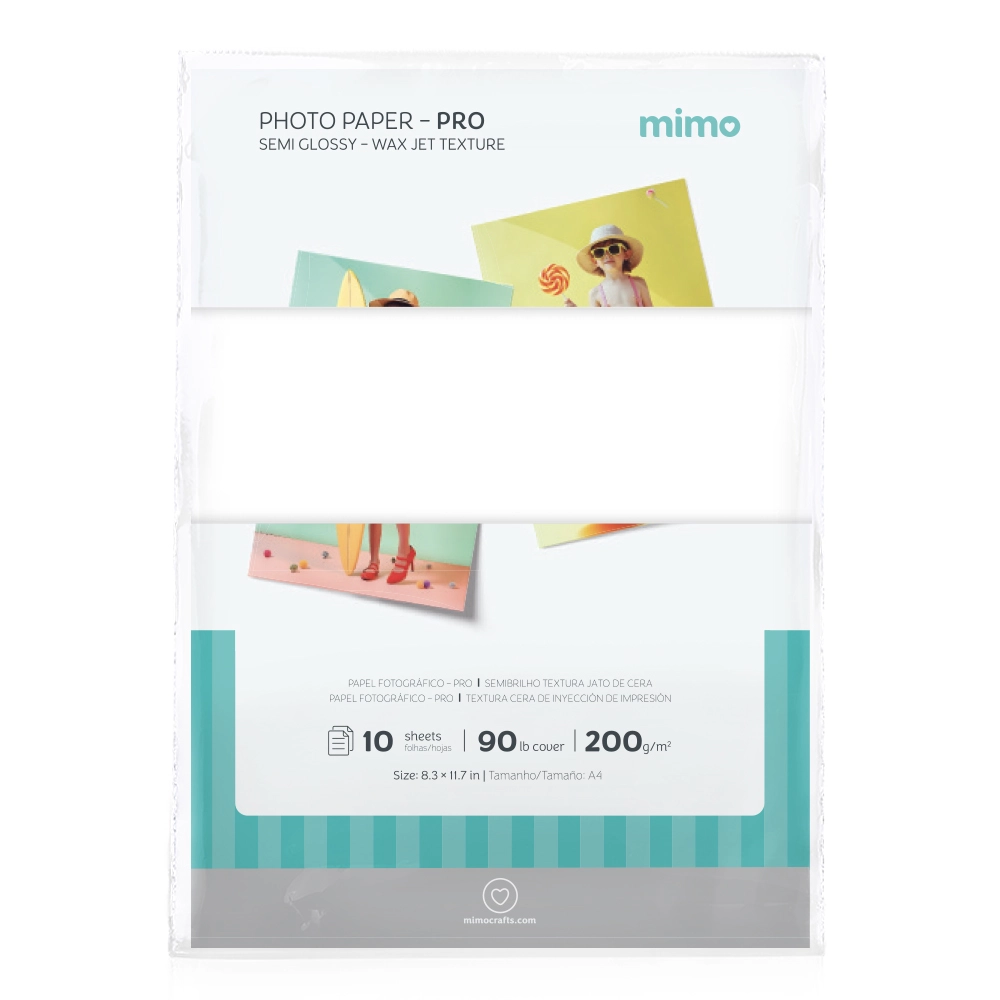 Papel Fotográfico Profissional Ultra - Textura Jato de Cera Mimo - 200 g - A4 - 10 Unids