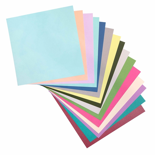 Kit Papel Cardstock Sortido American Crafts 216g 30 x 30 100 unidades