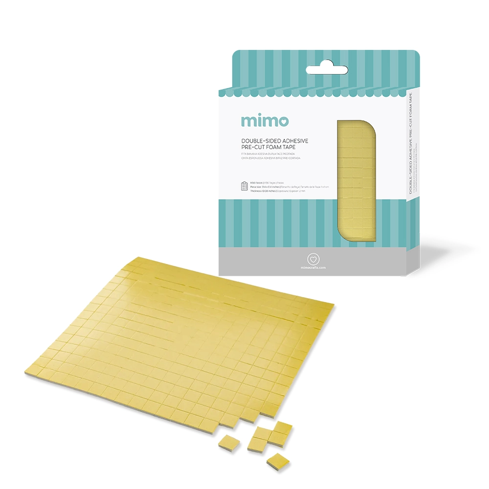 Fita Banana Adesiva Dupla Face Picotada - Mimo - 1cm x 1cm - 1156 Peças