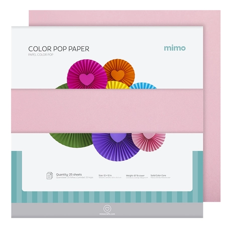 Papel Colorido Color Pop Rosa Chiclete Mimo - 30,5 x 30,5 cm - 180 g - 25 fls