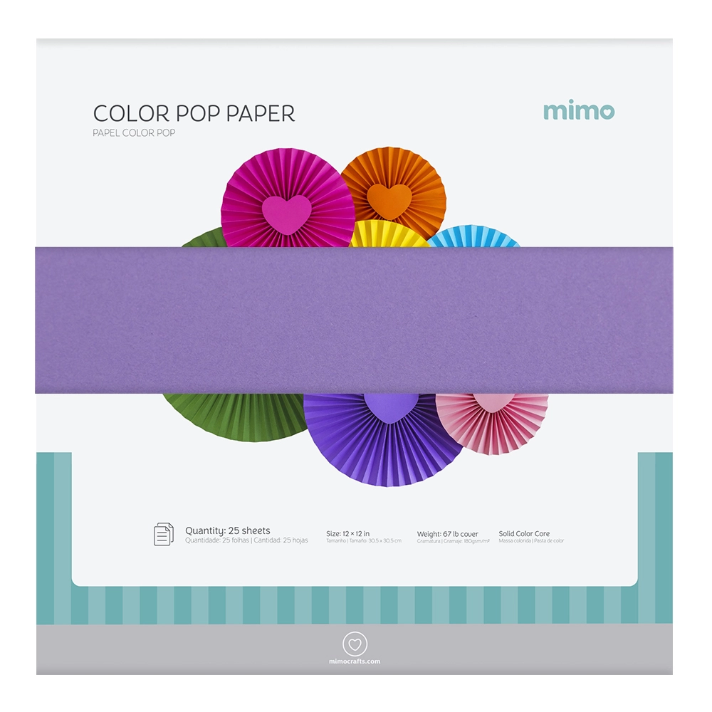 Papel Colorido Color Pop Roxo Mirtilo Mimo - 30,5 x 30,5 cm - 180 g - 25 fls