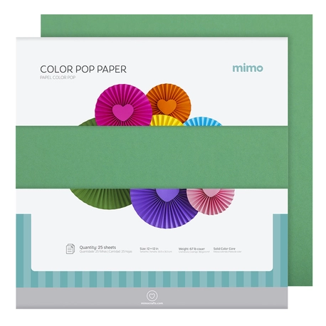Papel Colorido Color Pop Verde Nature Mimo - 30,5 x 30,5 cm - 180 gr - 25 fls
