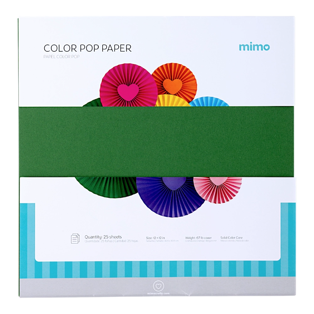 Papel Colorido Color Pop Verde Oliva Mimo - 30,5 x 30,5 cm - 180 g - 25 fls