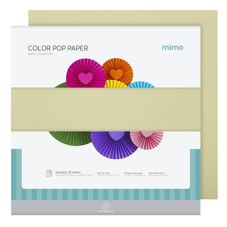 Papel Colorido Color Pop Amarelo Candy Mimo - 30,5 x 30,5 cm - 180 g - 25 fls