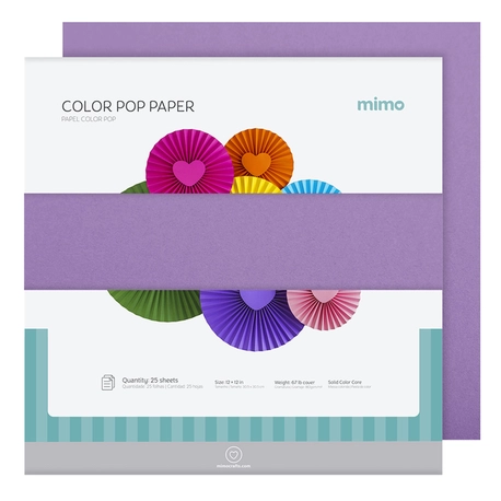 Papel Colorido Color Pop Roxo Candy Mimo - 30,5 x 30,5 cm - 180 g - 25 fls