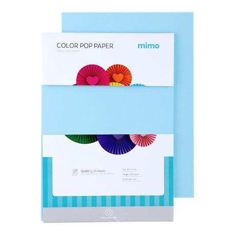 Papel Color Pop Azul Água Mimo - A4 - 180 g - 25 fls