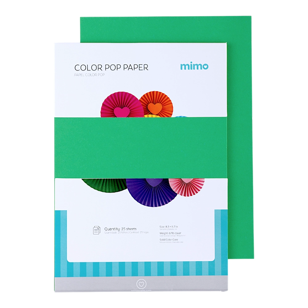 Papel Color Pop Verde Nature Mimo - A4 - 180 g - 25 fls