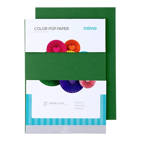 Papel Color Pop Verde Oliva Mimo - A4 - 180 g - 25 fls
