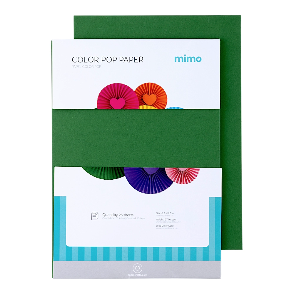 Papel Color Pop Verde Oliva Mimo - A4 - 180 g - 25 fls