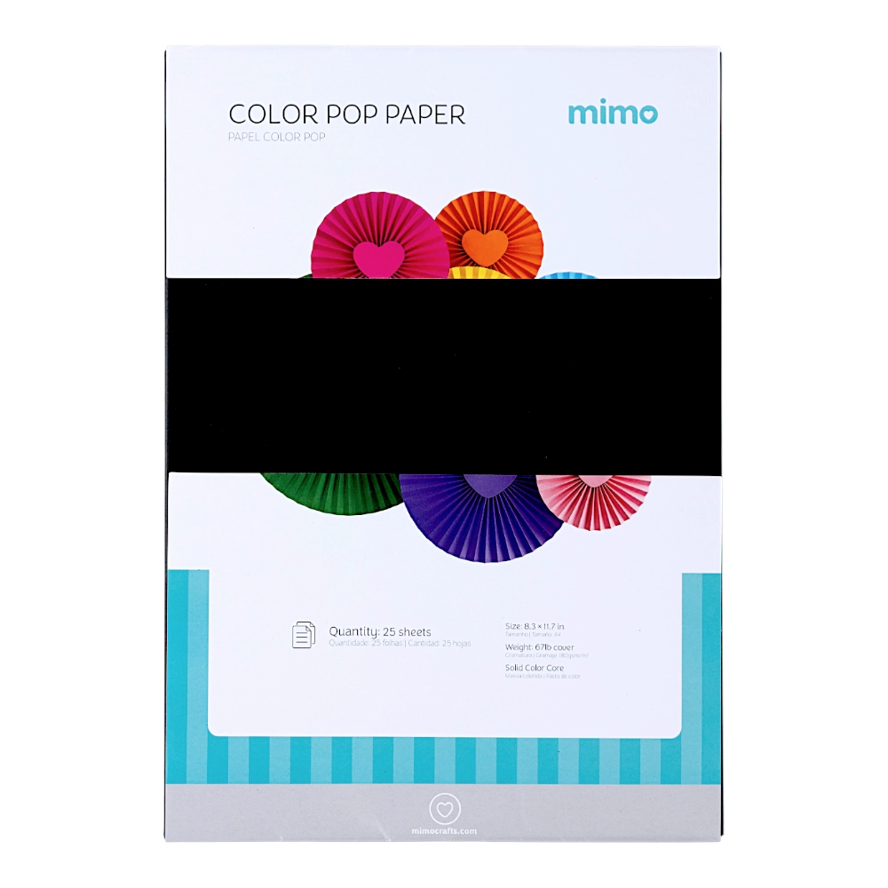 Papel Color Pop Preto Absoluto Mimo - A4 - 180 g - 25 fls