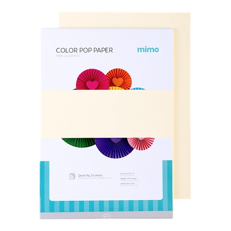 Papel Color Pop Creme Baunilha Mimo - A4 - 180 g - 25 fls